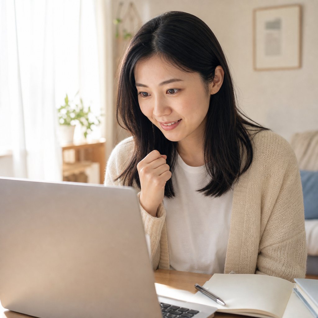 達成感を感じる女性のイメージ
